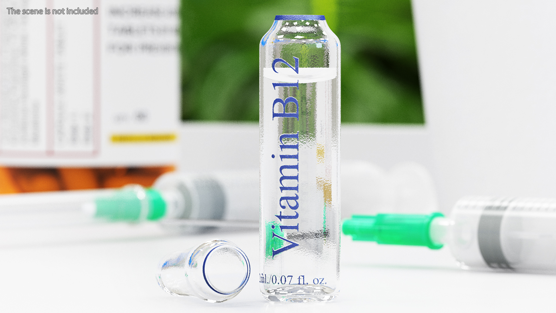 3D model Vitamin B12 2ml Ampoule Opened