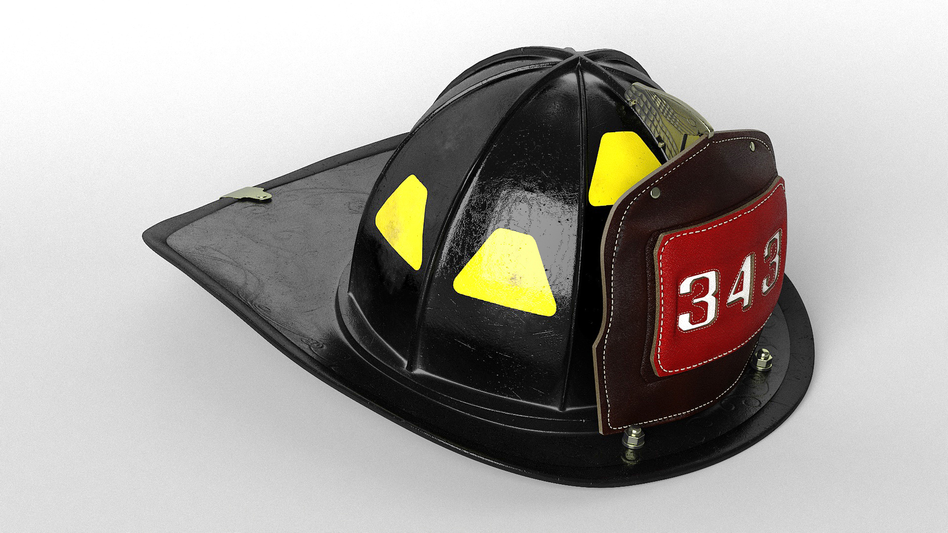 Firefighter Helmet with Number 343 3D model