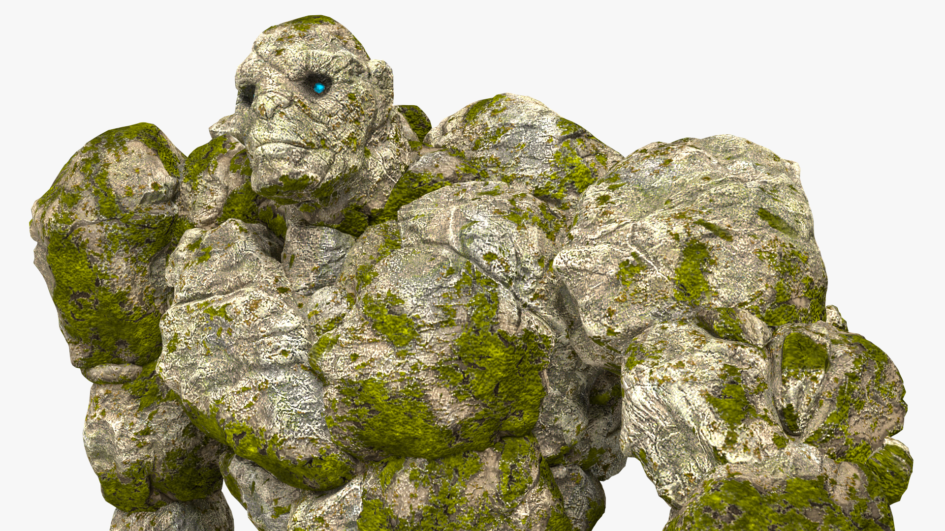 Stone Golem Character Walking Pose 3D model