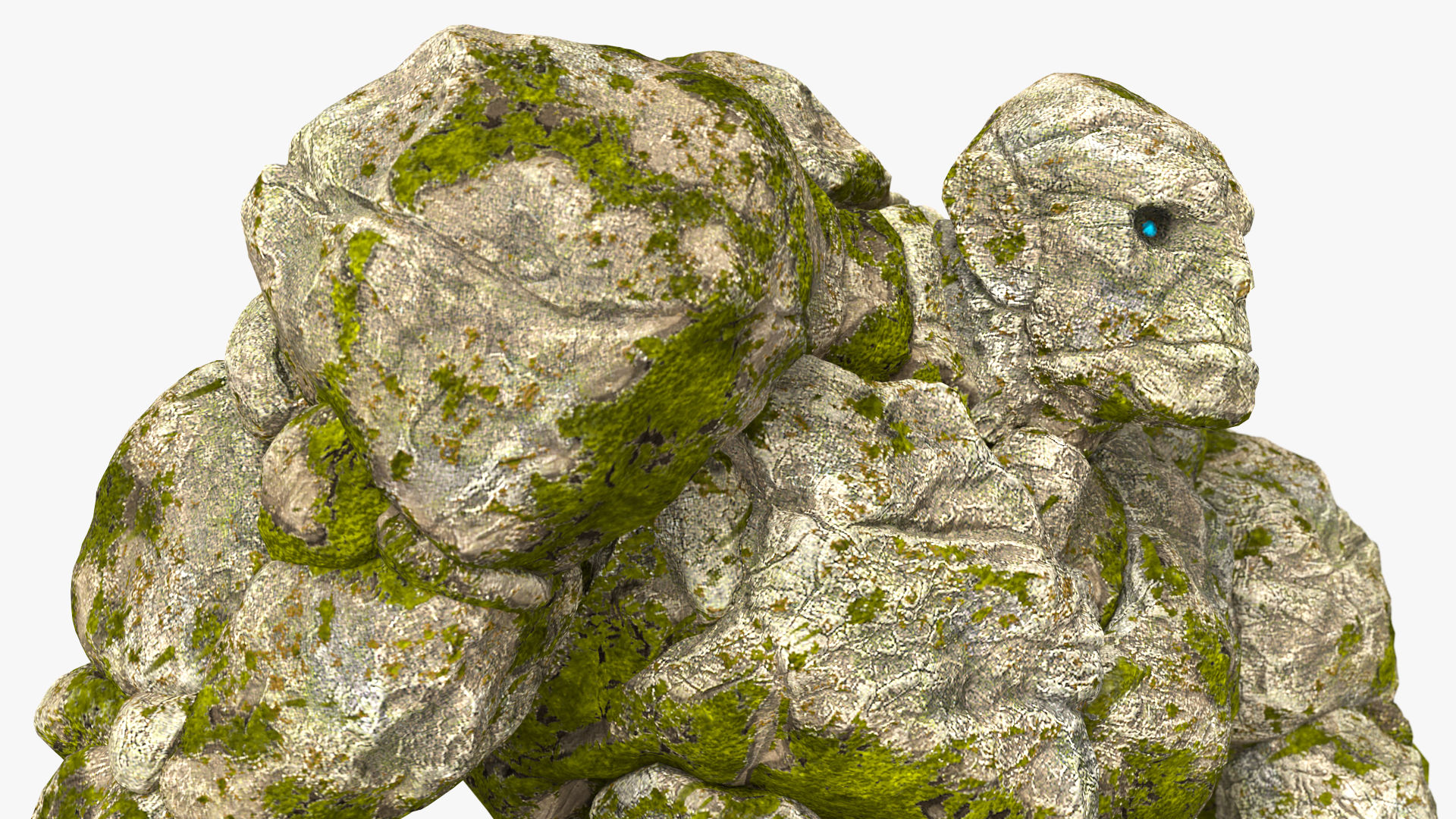 Stone Golem Character Walking Pose 3D model