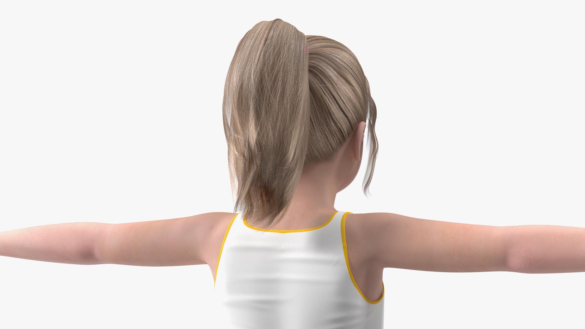 Sport Style Girl Child with Hoop Rigged 3D model