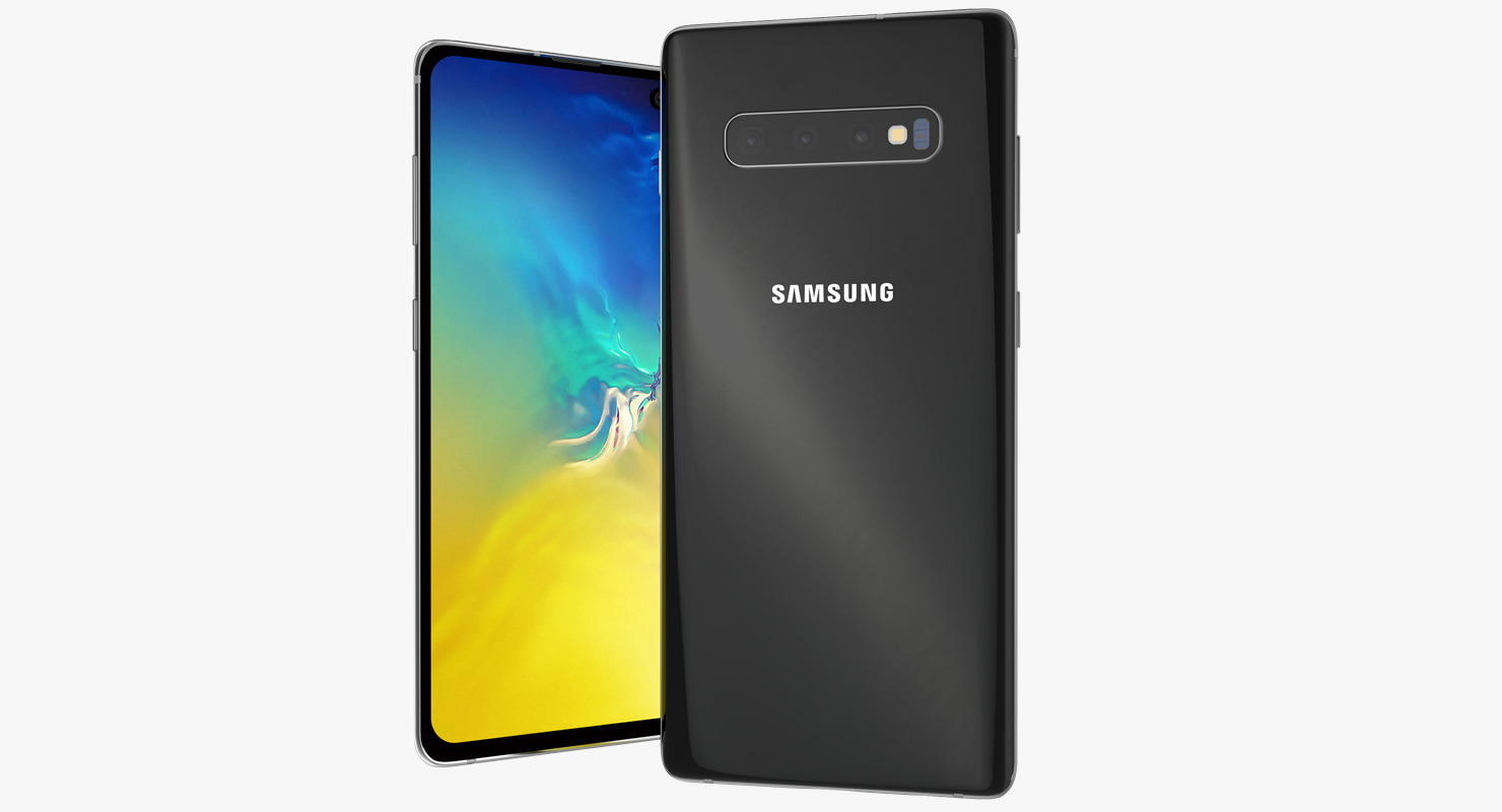 Black Samsung Galaxy S10 Plus 3D model