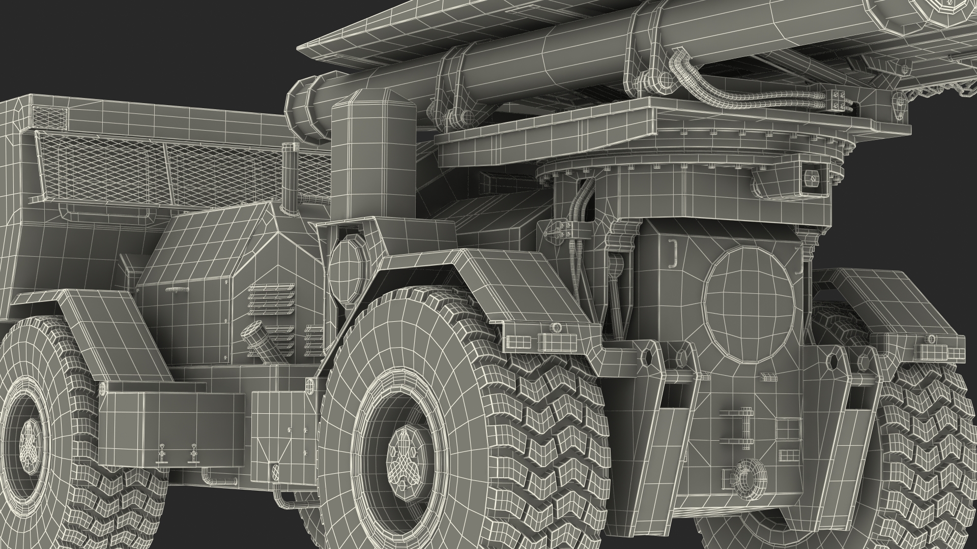 3D White Mine Clearing Vehicle Hydrema 910 Rigged