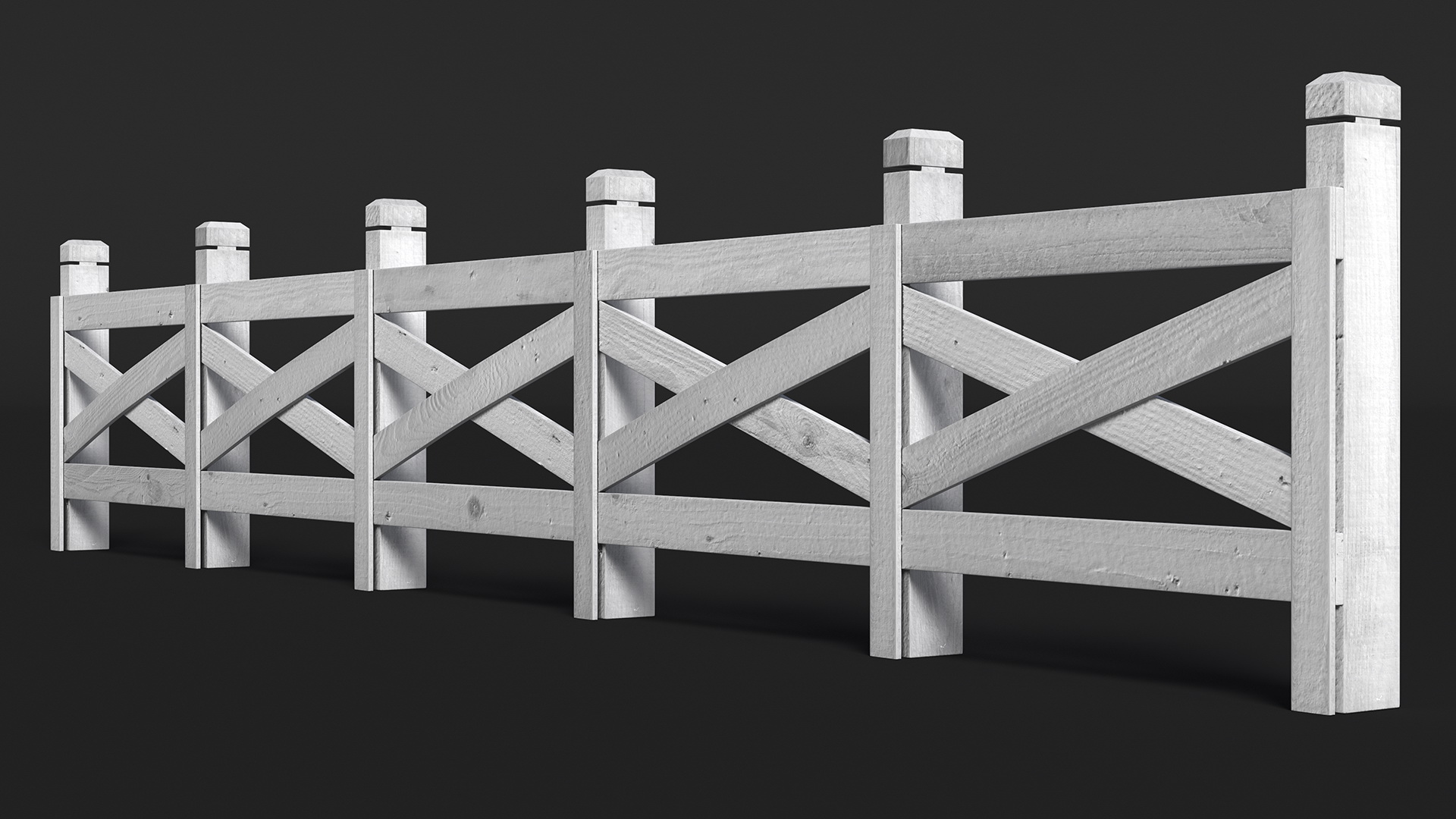 Ranch Fence White 3D