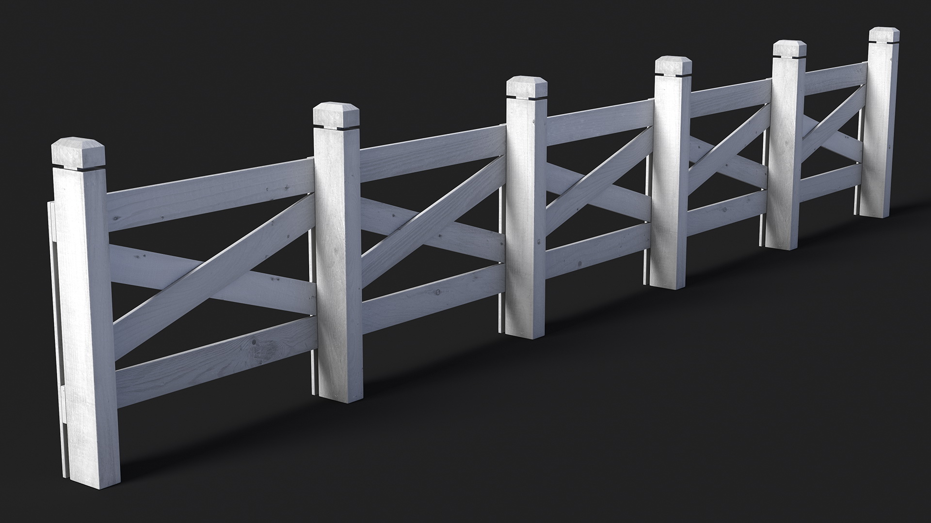 Ranch Fence White 3D