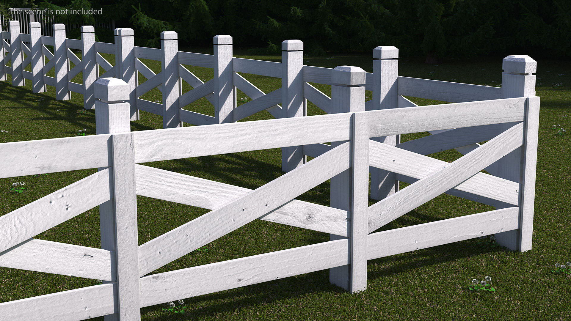 Ranch Fence White 3D