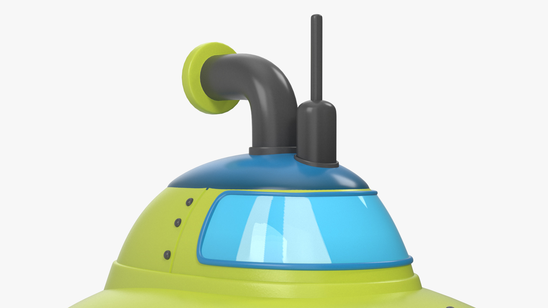 3D Cartoon Green Submarine model