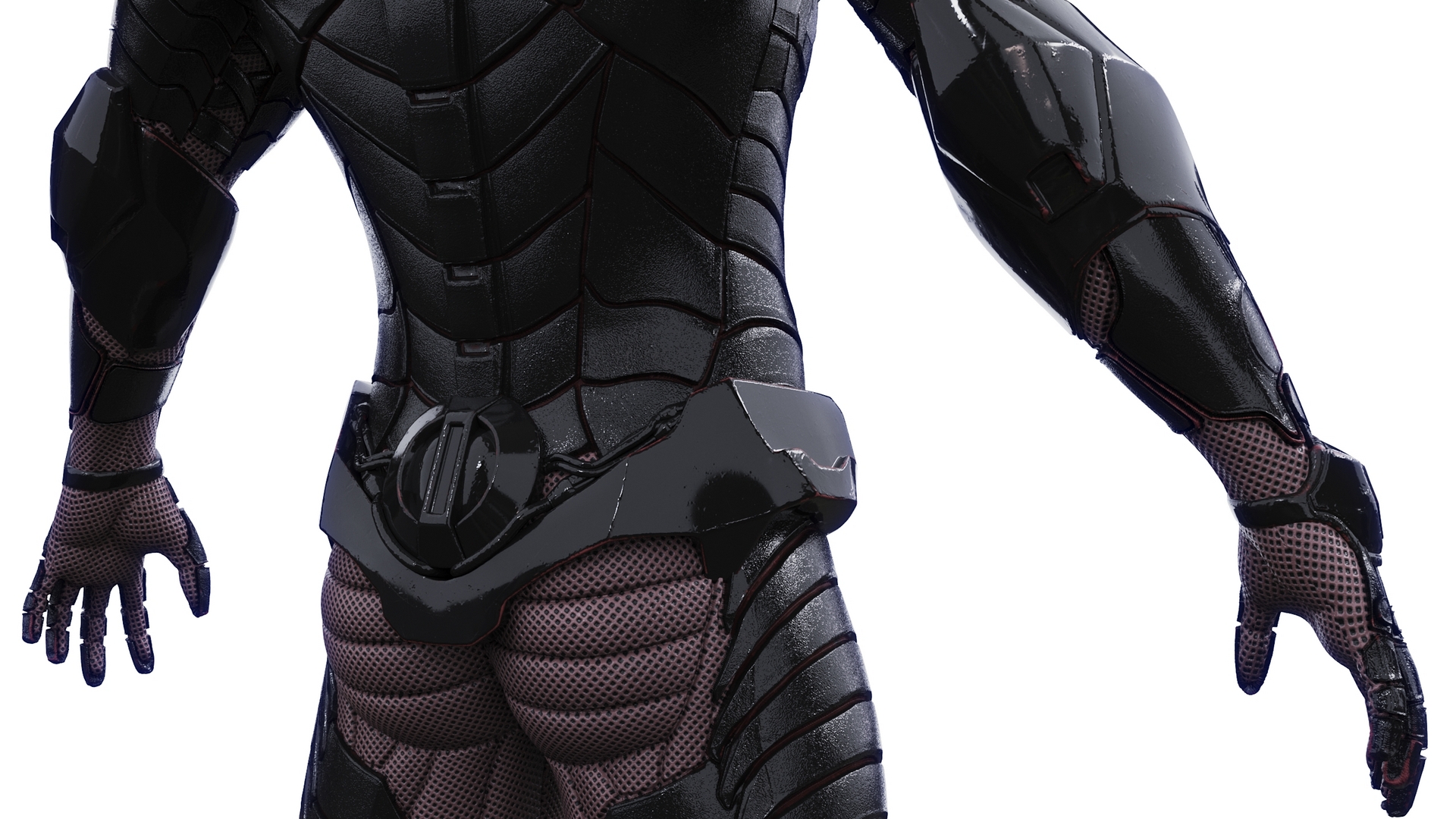 3D model Space Soldier in Black Armor Rigged