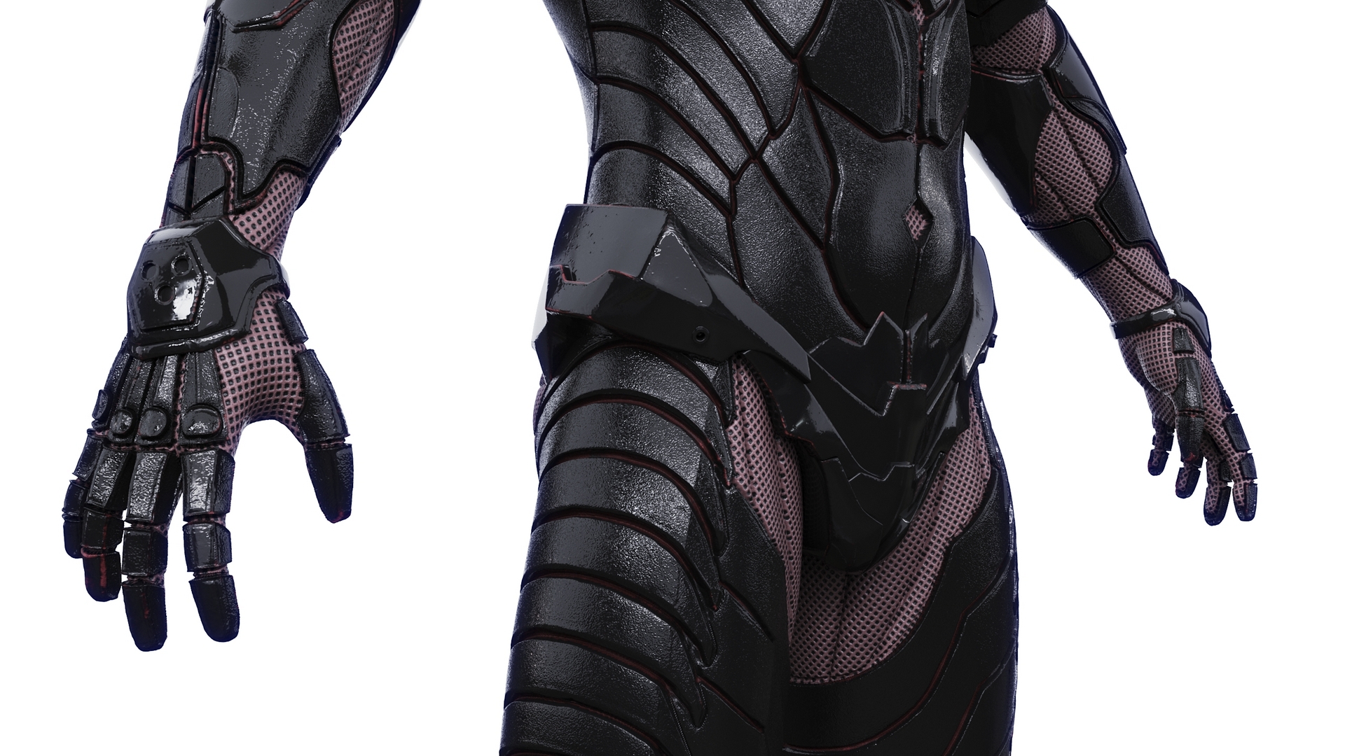 3D model Space Soldier in Black Armor Rigged