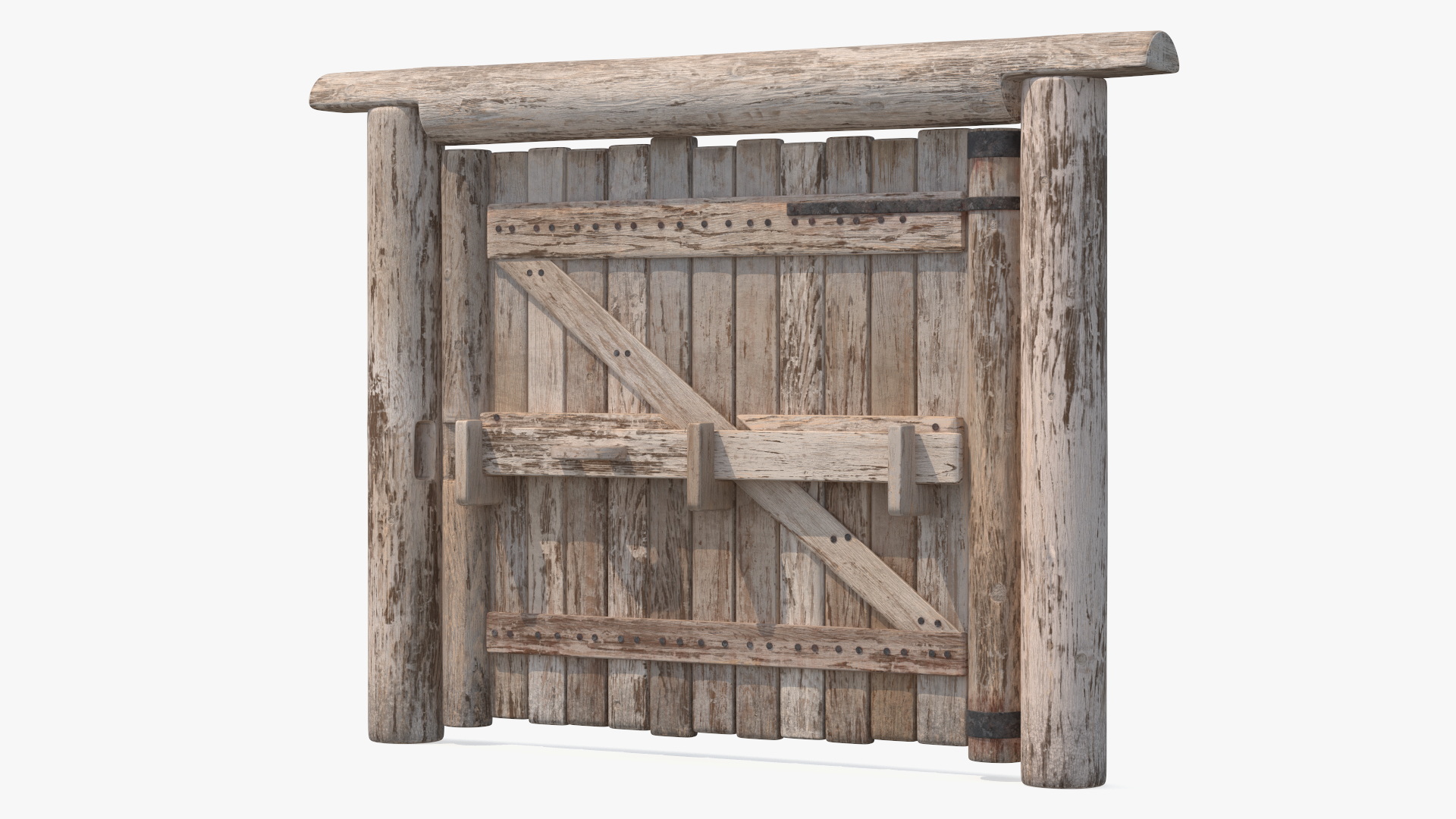 3D Medieval Logs Gate model