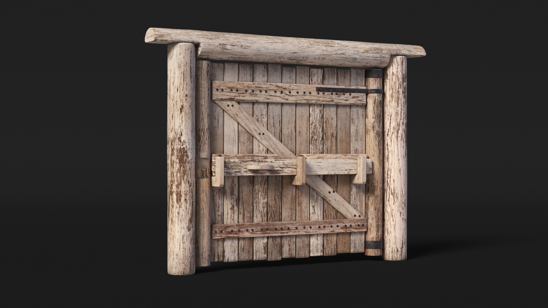 3D Medieval Logs Gate model