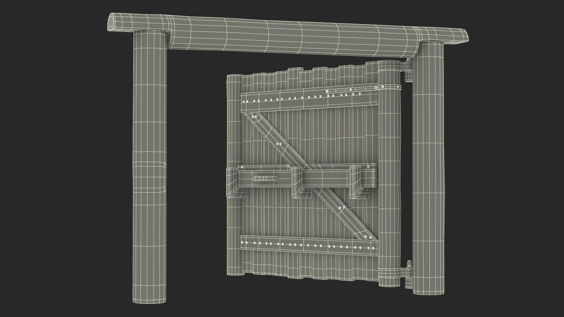 3D Medieval Logs Gate model