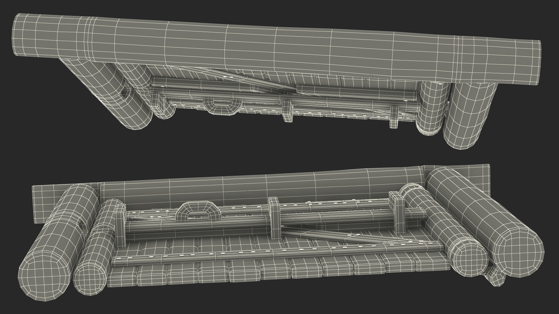 3D Medieval Logs Gate model