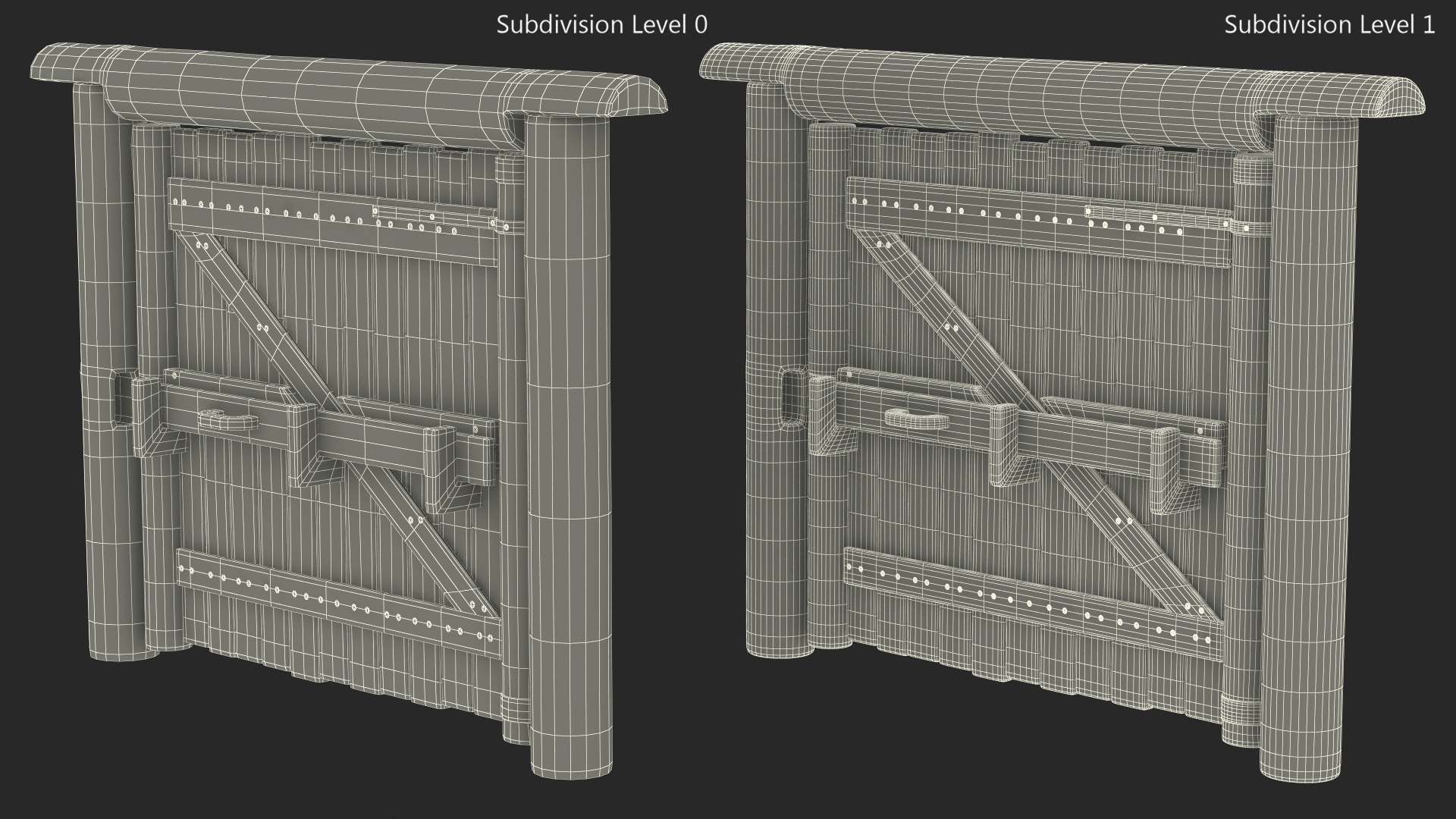 3D Medieval Logs Gate model