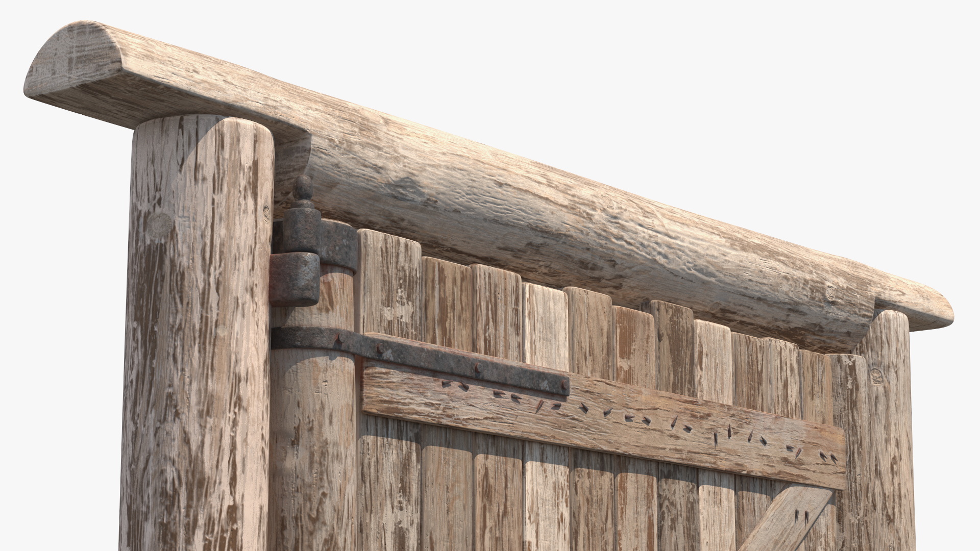 3D Medieval Logs Gate model