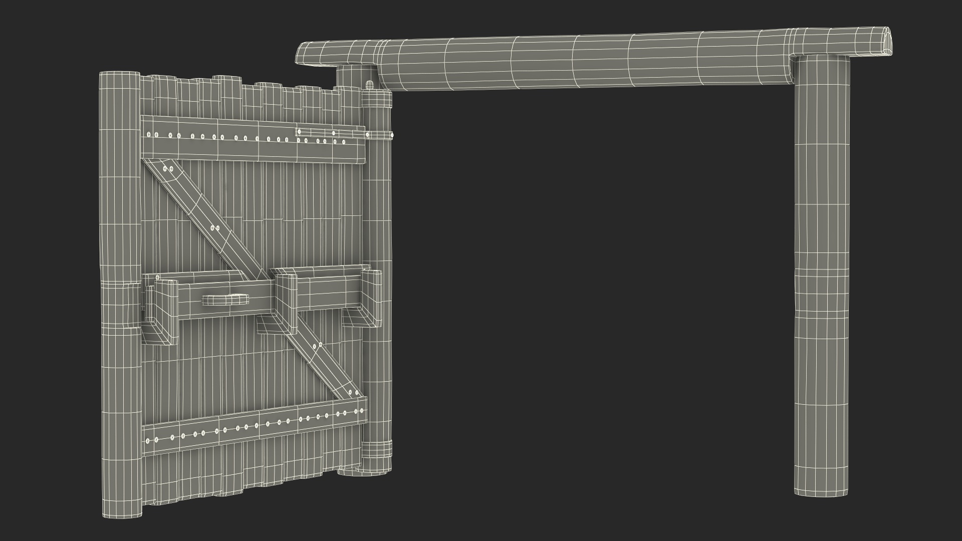 3D Medieval Logs Gate model