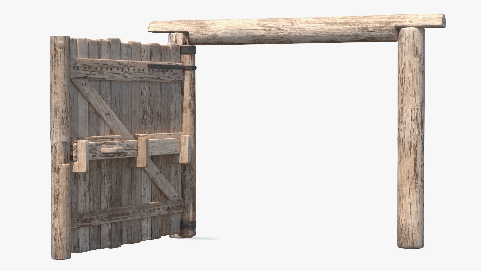 3D Medieval Logs Gate model