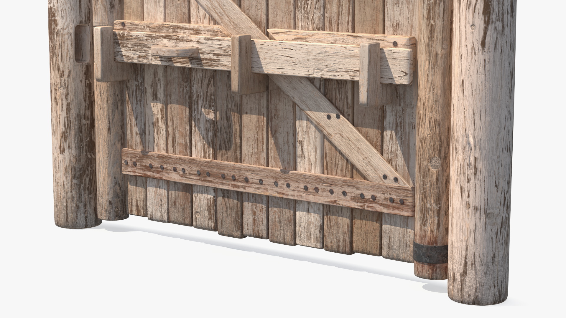 3D Medieval Logs Gate model