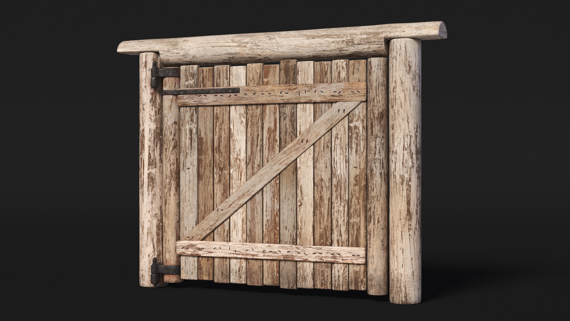 3D Medieval Logs Gate model