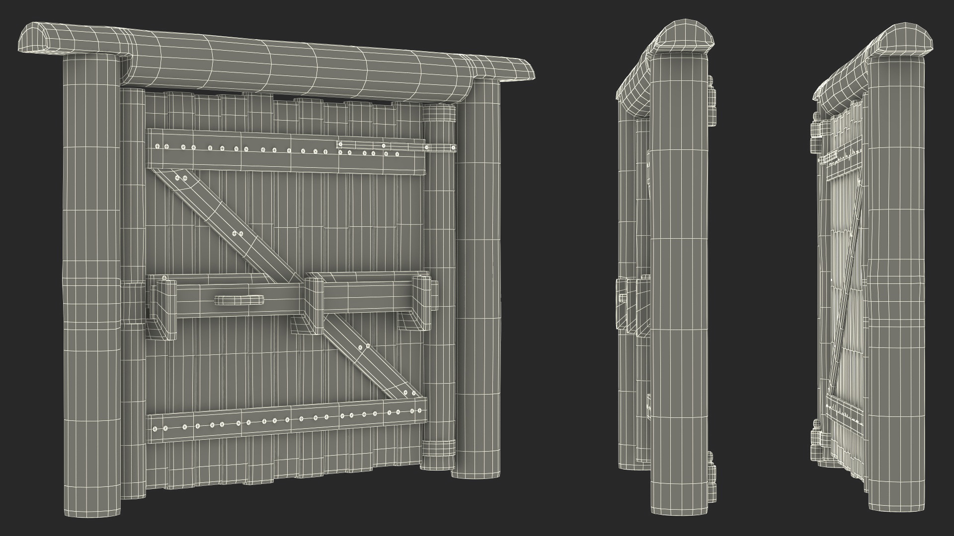 3D Medieval Logs Gate model