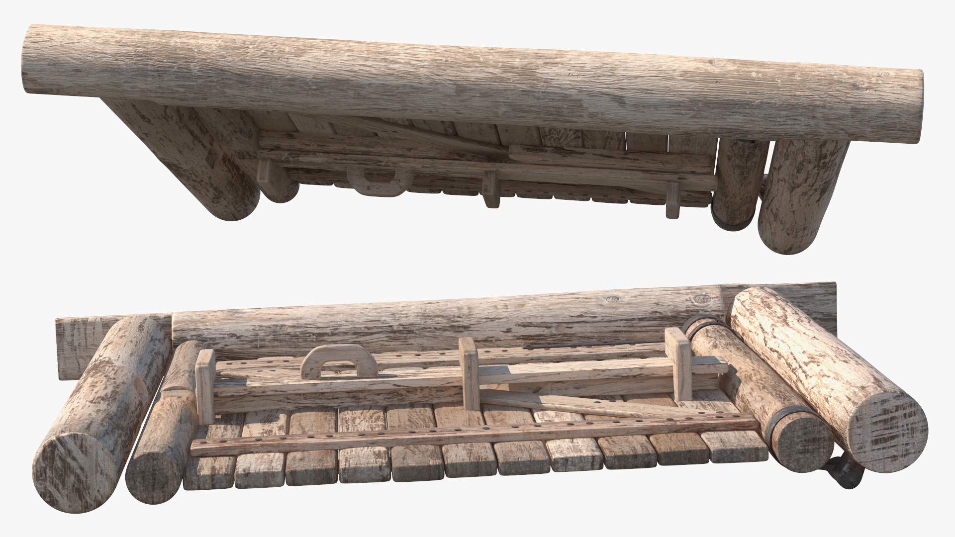 3D Medieval Logs Gate model