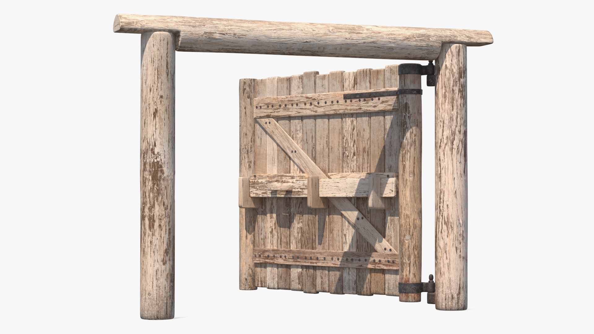 3D Medieval Logs Gate model