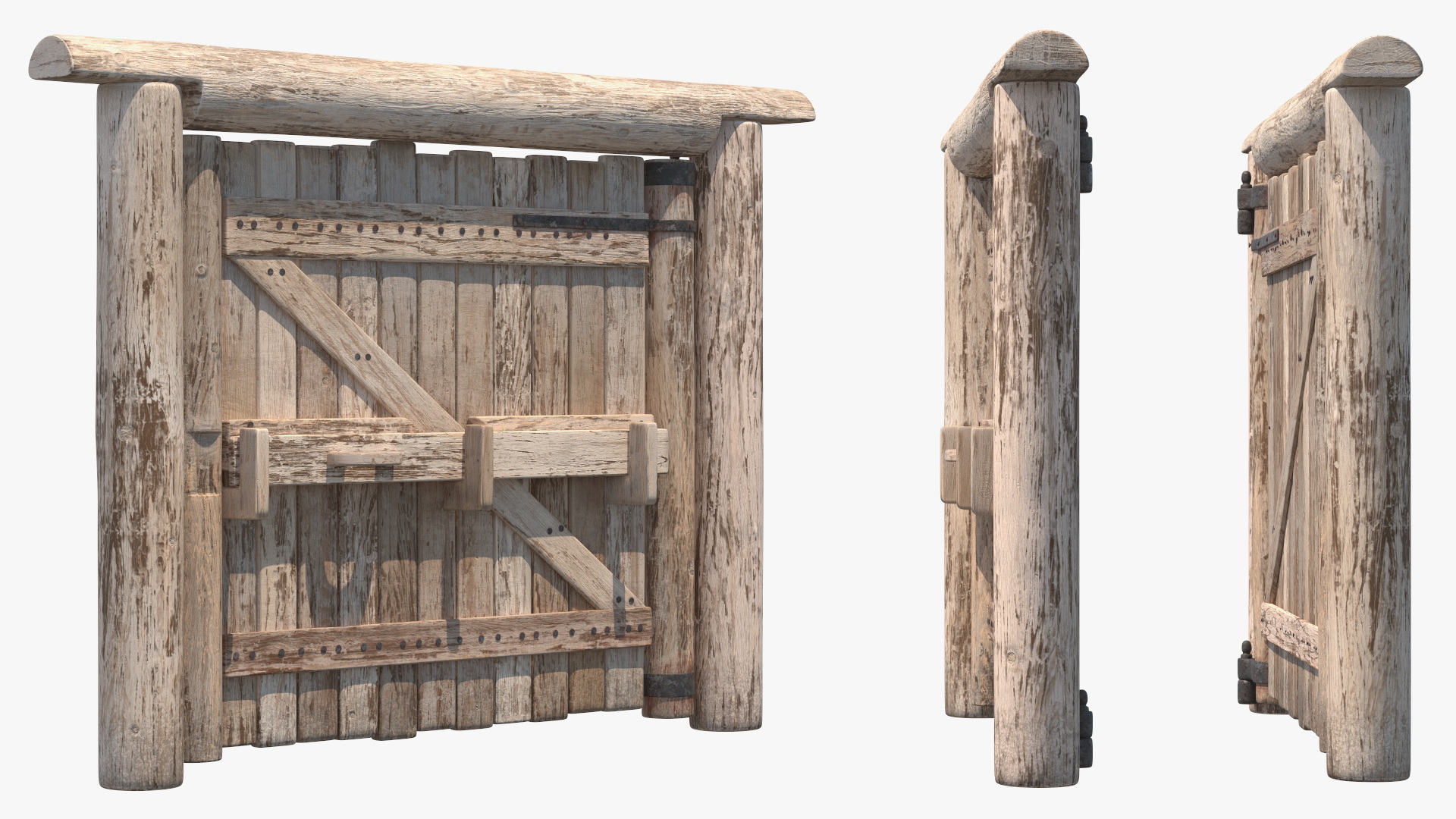 3D Medieval Logs Gate model