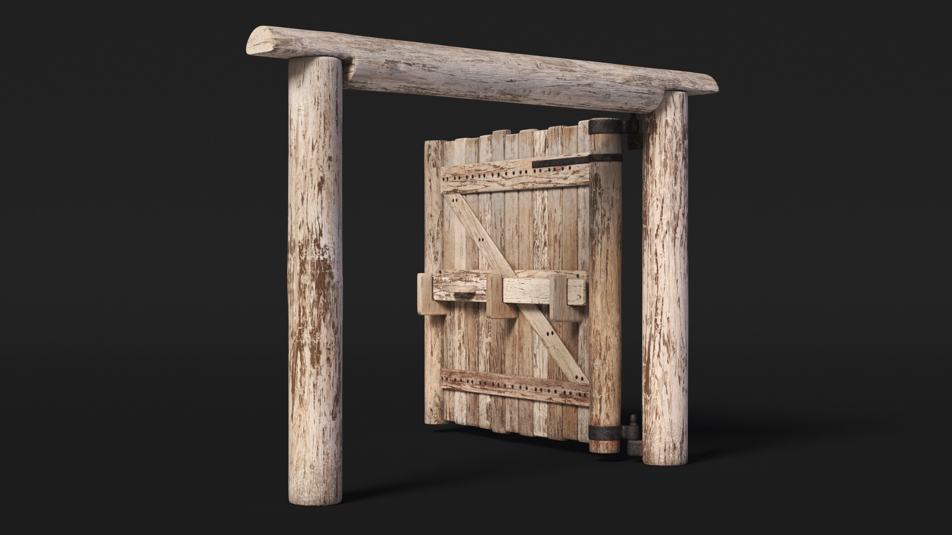 3D Medieval Logs Gate model