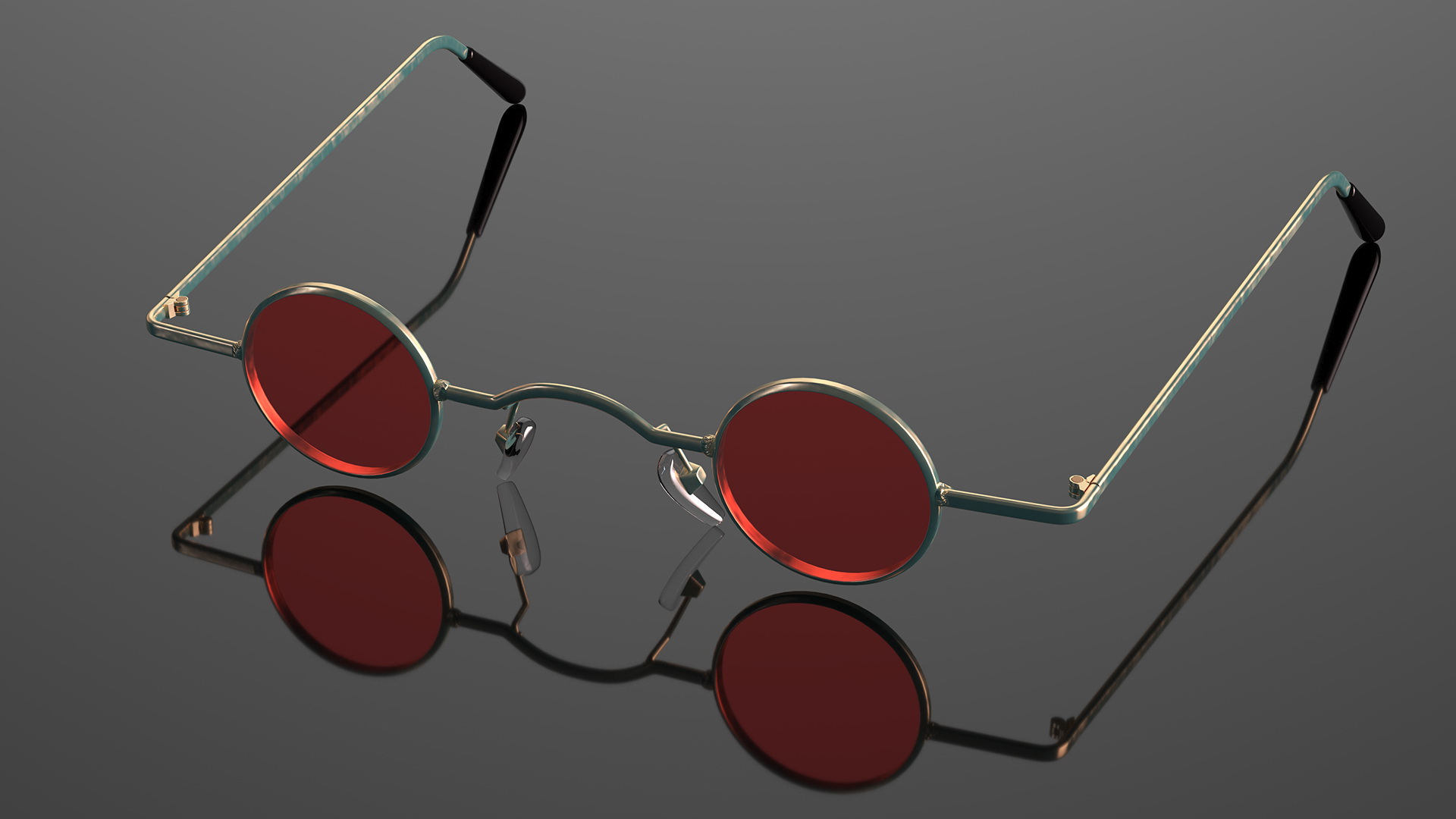 3D model Super Ditsy Small Round Hippie Sunglasses Red