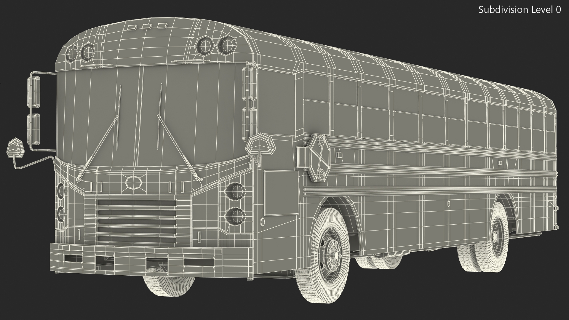 3D Blue Bird TX3 School Bus Rigged