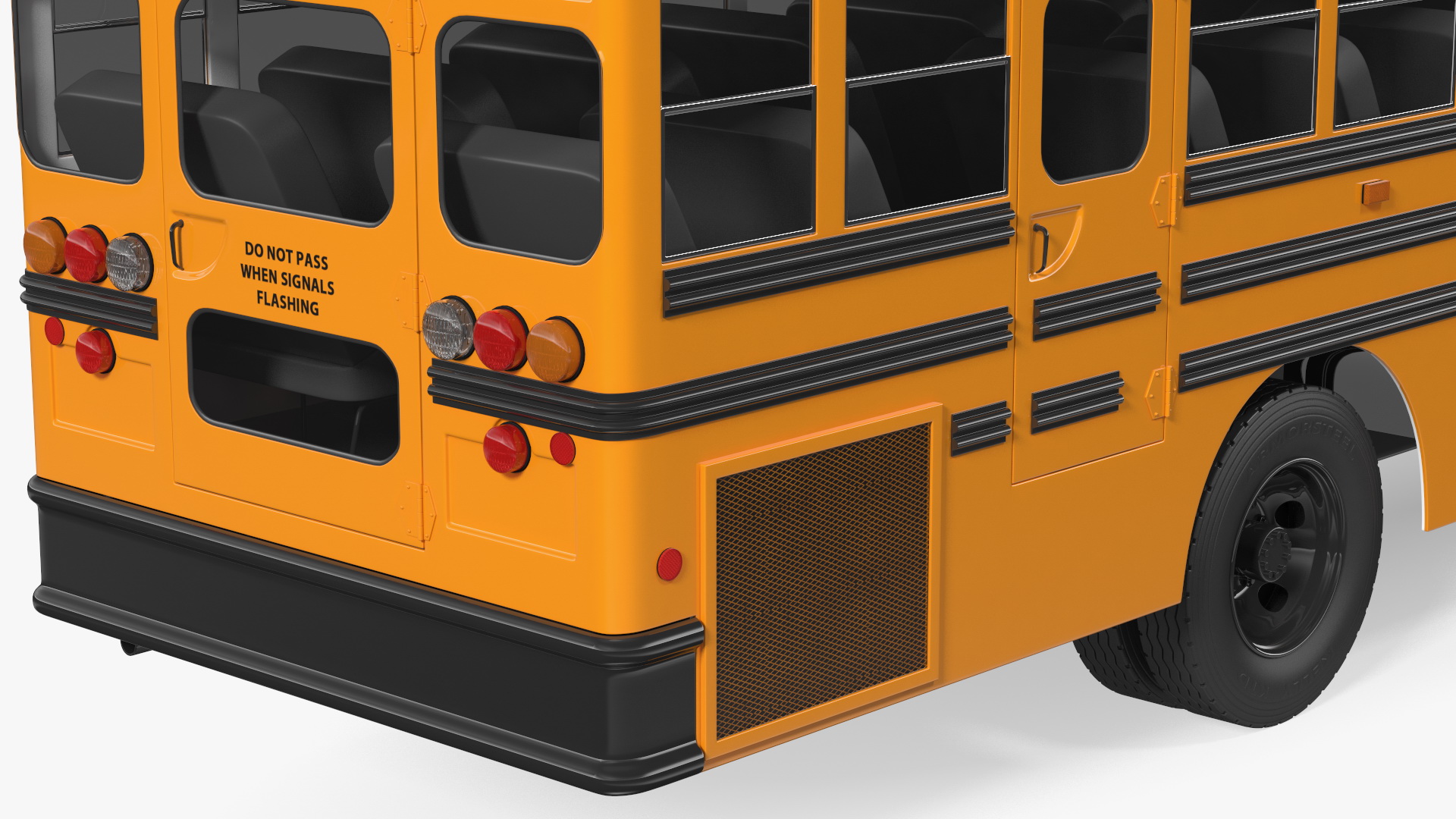 3D Blue Bird TX3 School Bus Rigged