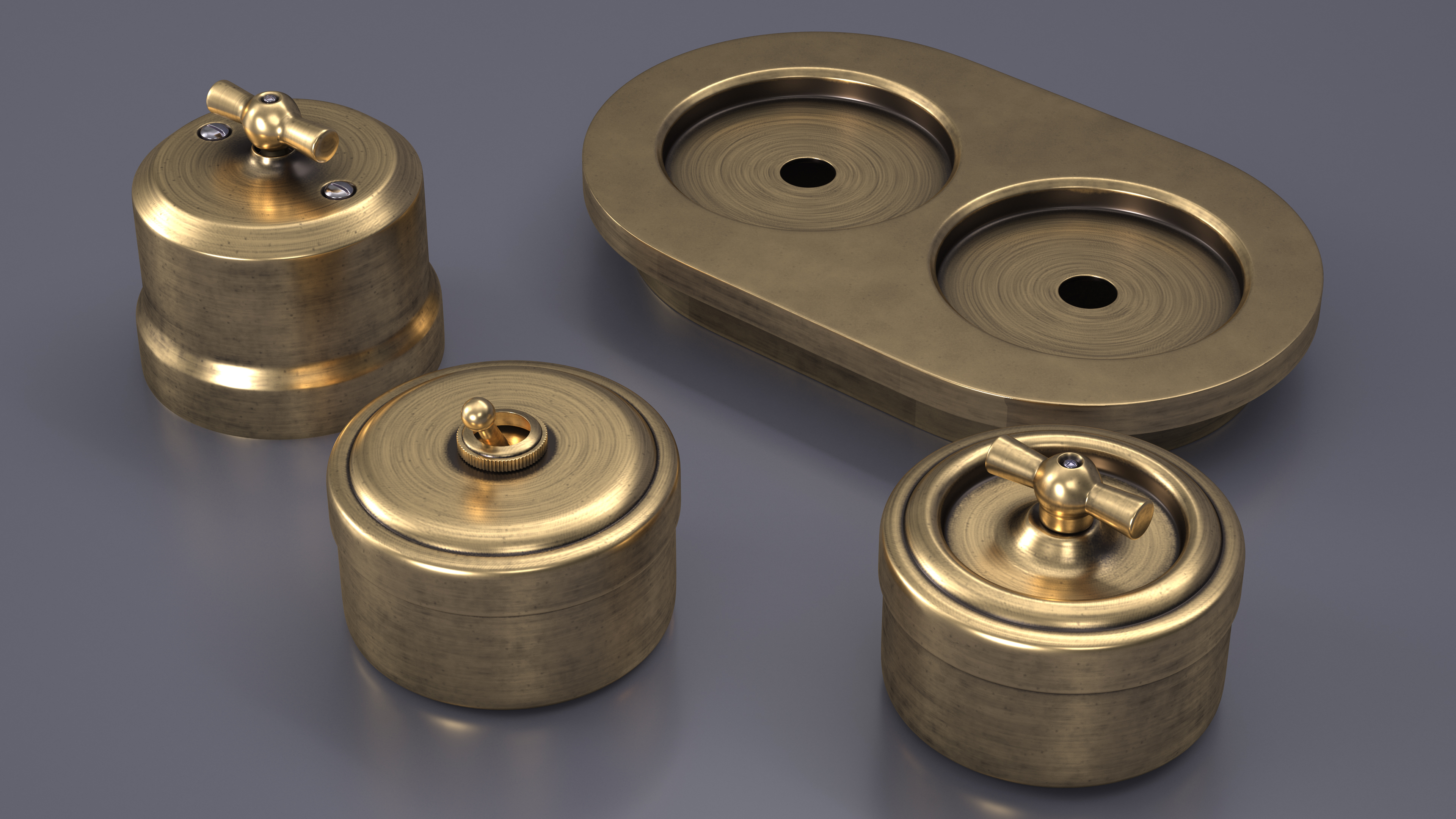 3D model Retro Brass Switches