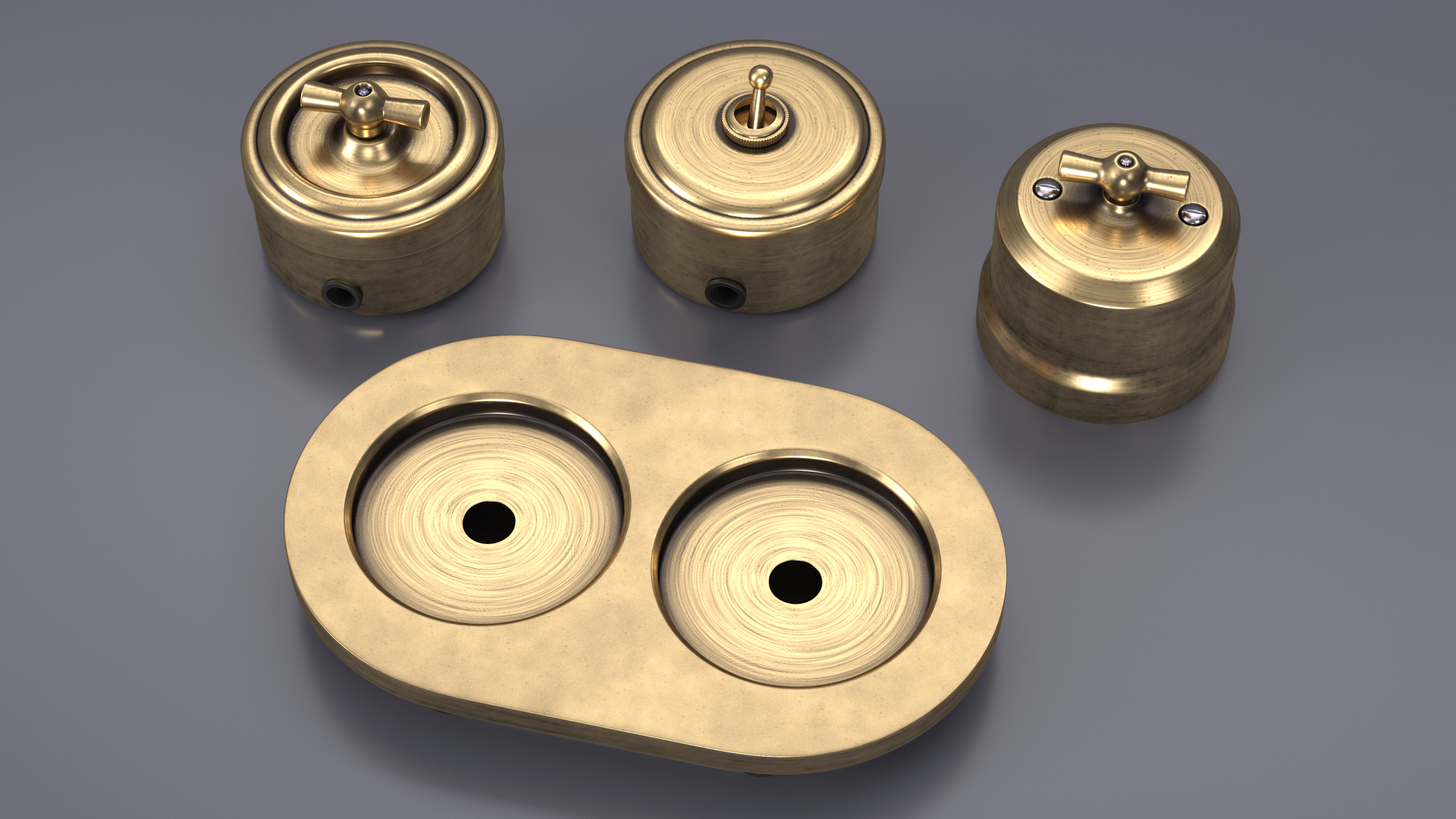 3D model Retro Brass Switches