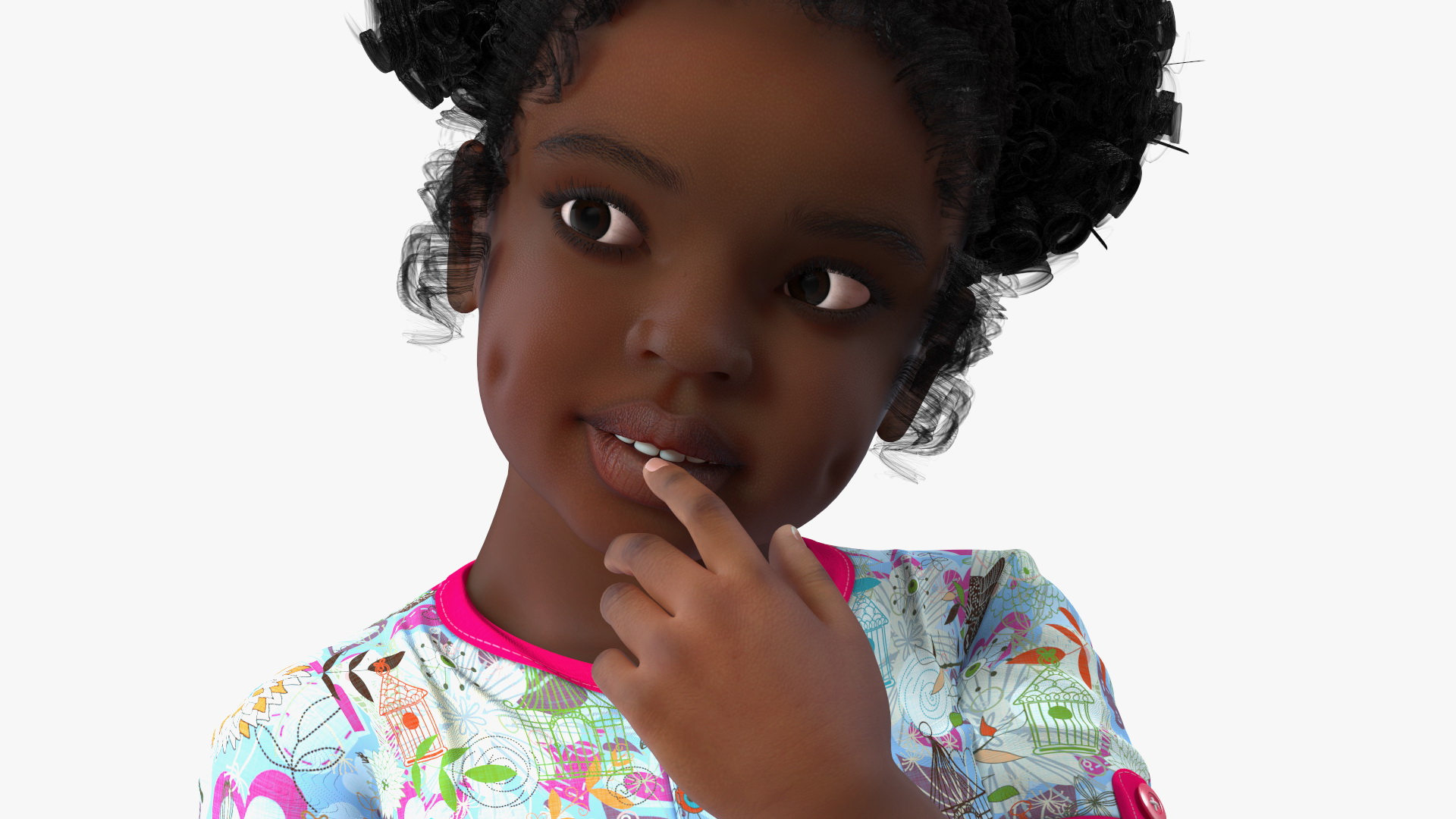 3D model Black Girl Child Everyday Style Standing