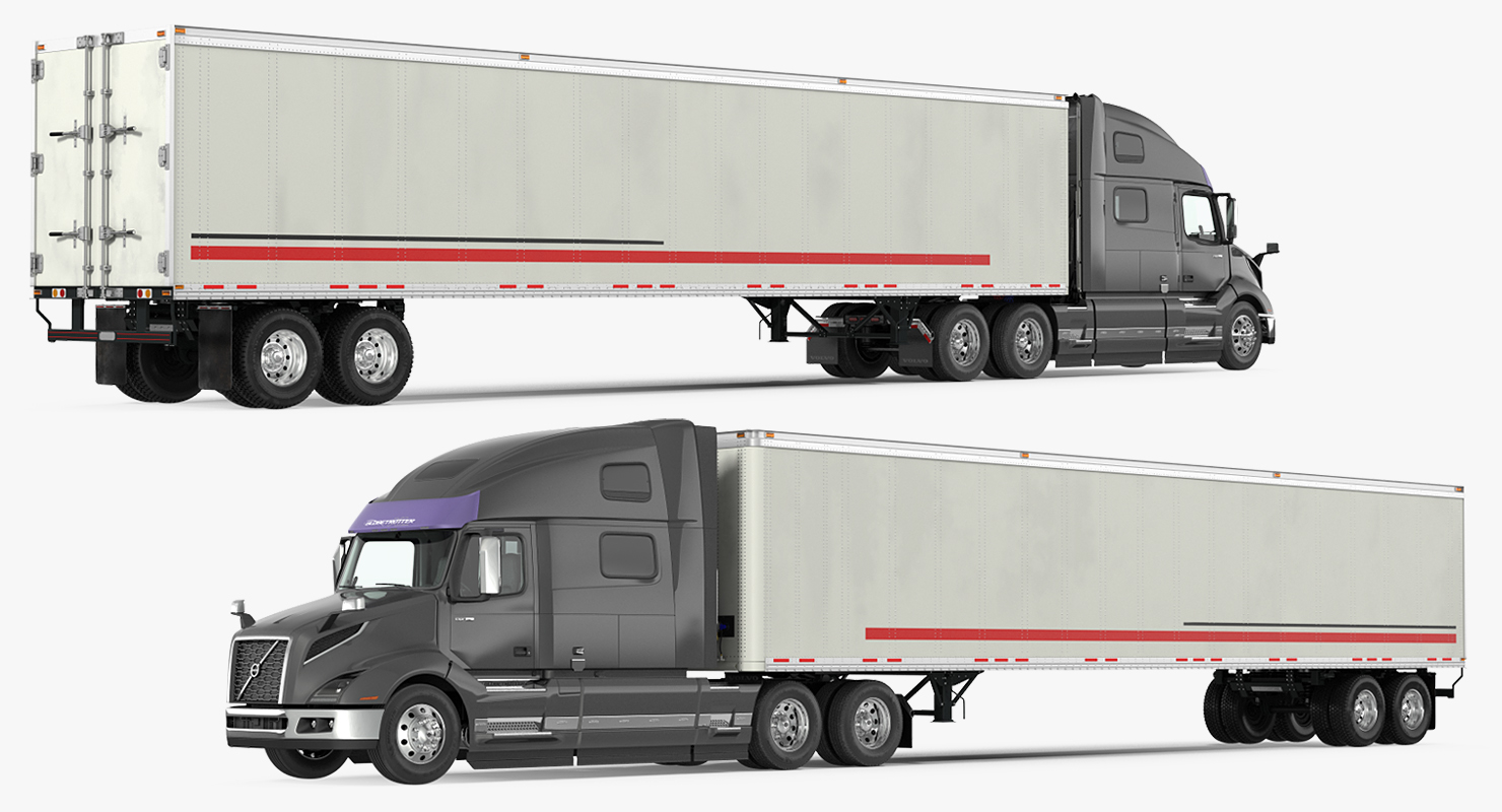 Volvo VNL 860 Truck 2018 with Trailer 3D