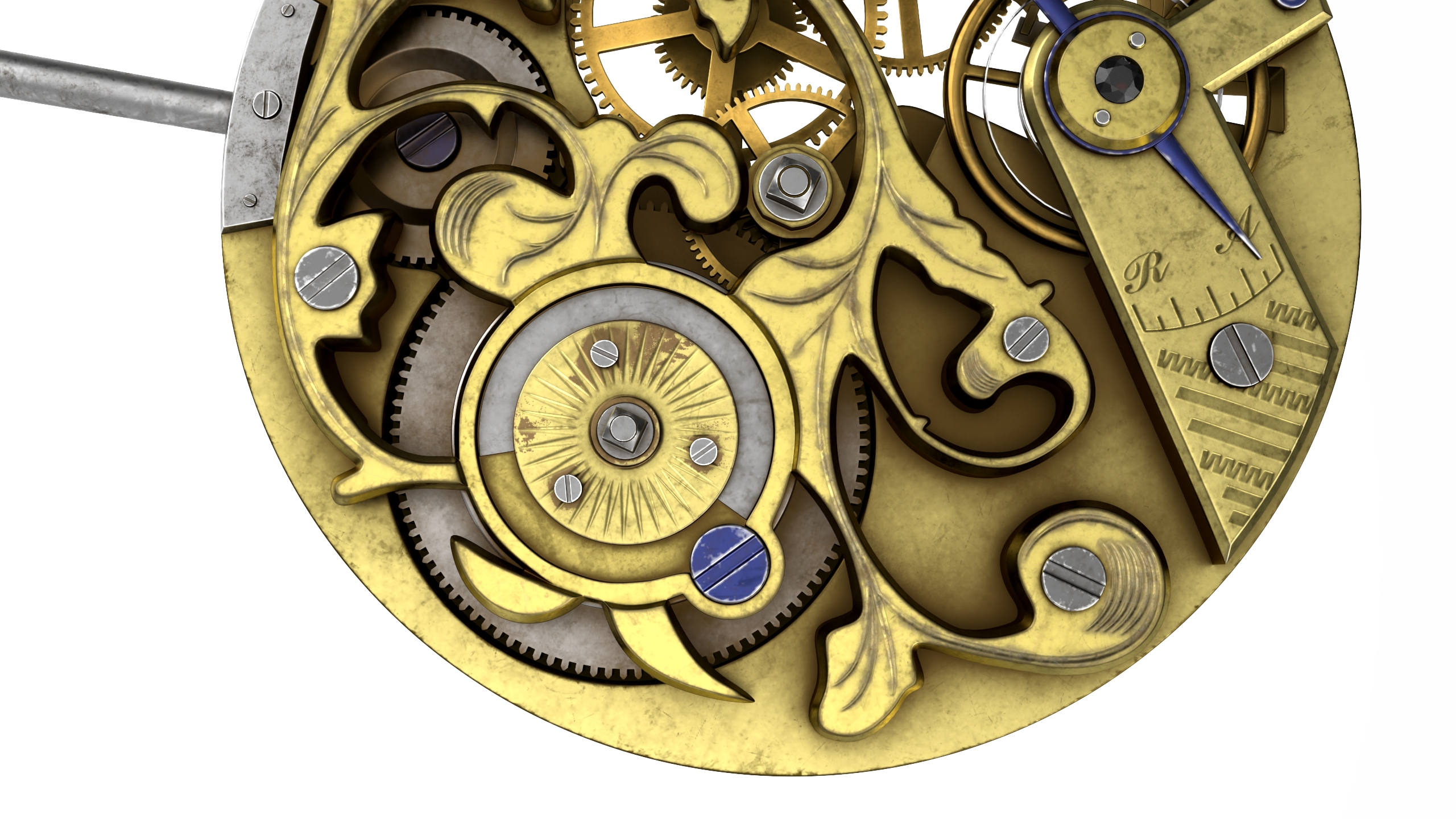 Vintage Watch Movement Mechanism 3D