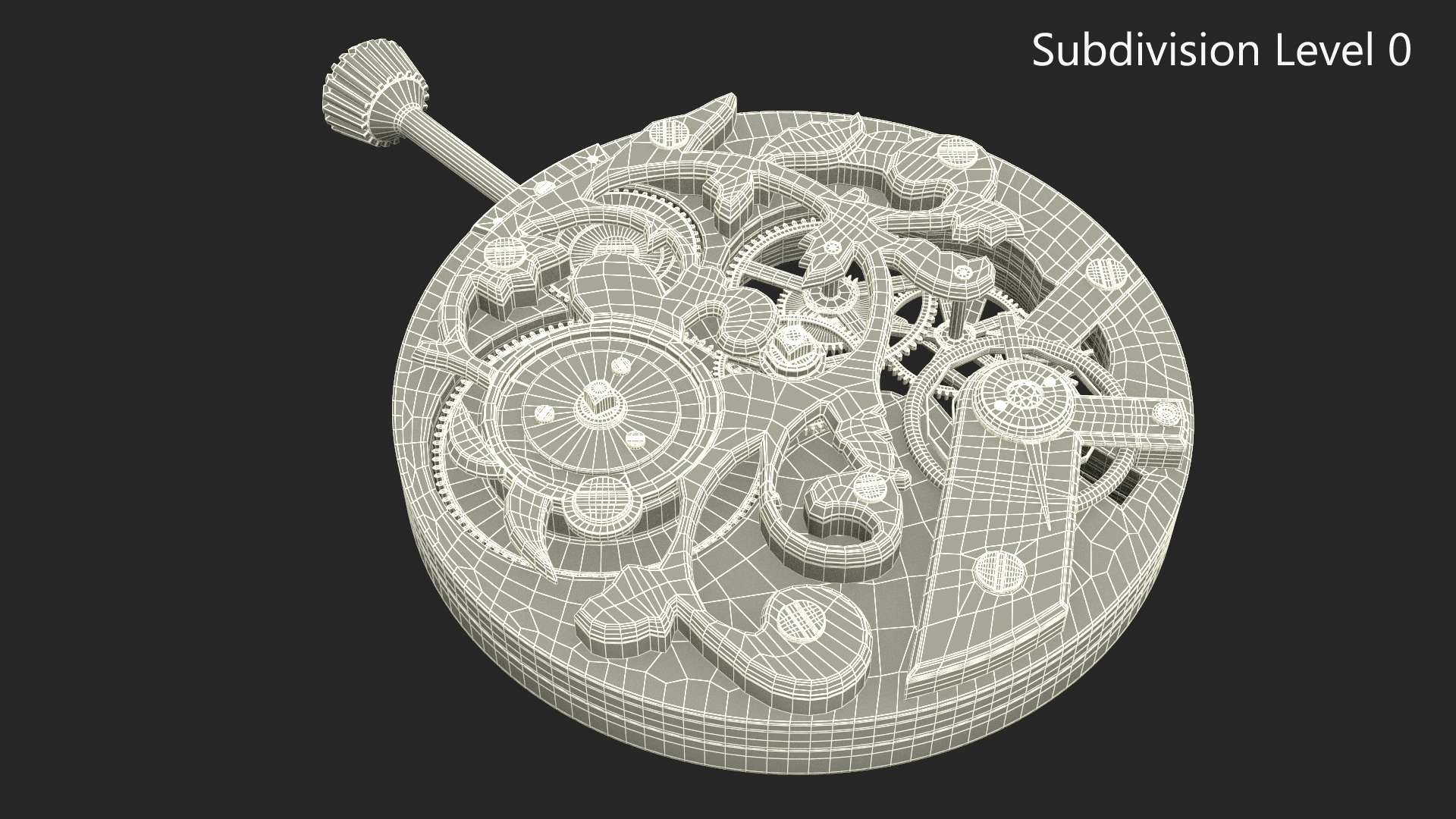 Vintage Watch Movement Mechanism 3D