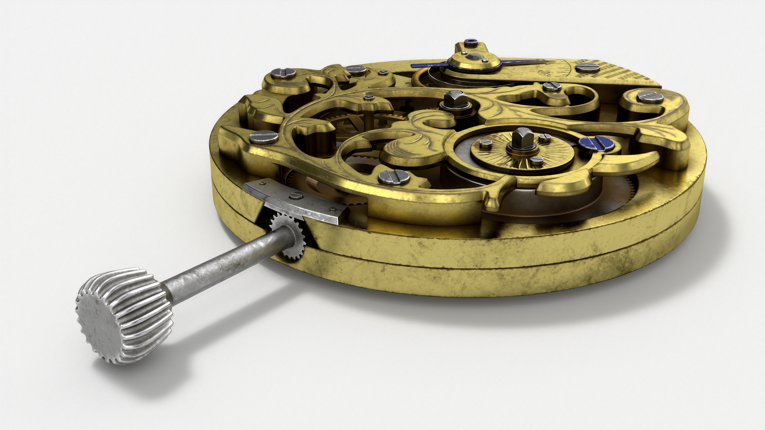 Vintage Watch Movement Mechanism 3D