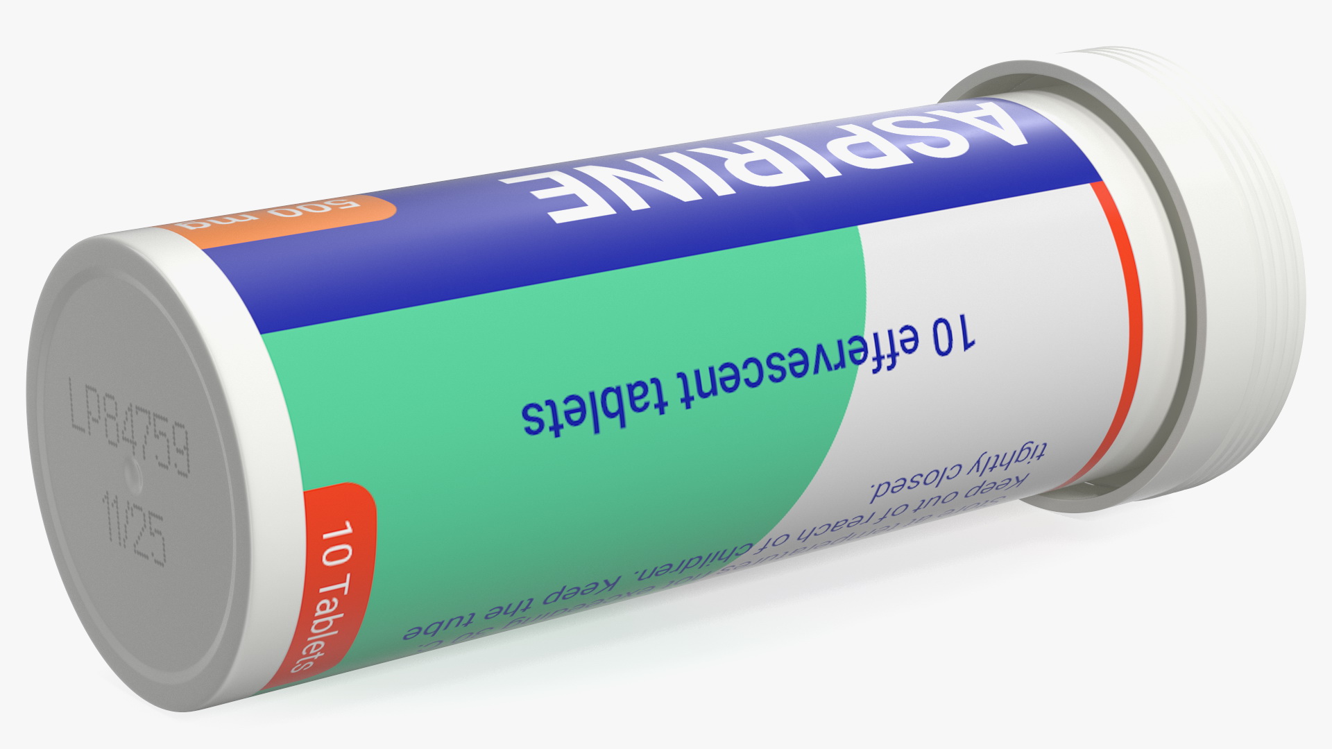 Tube Aspirine Package 10 Tabs 3D model