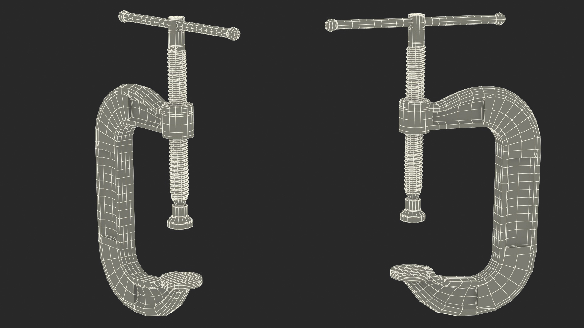 3D Stainless Steel C-Clamp model