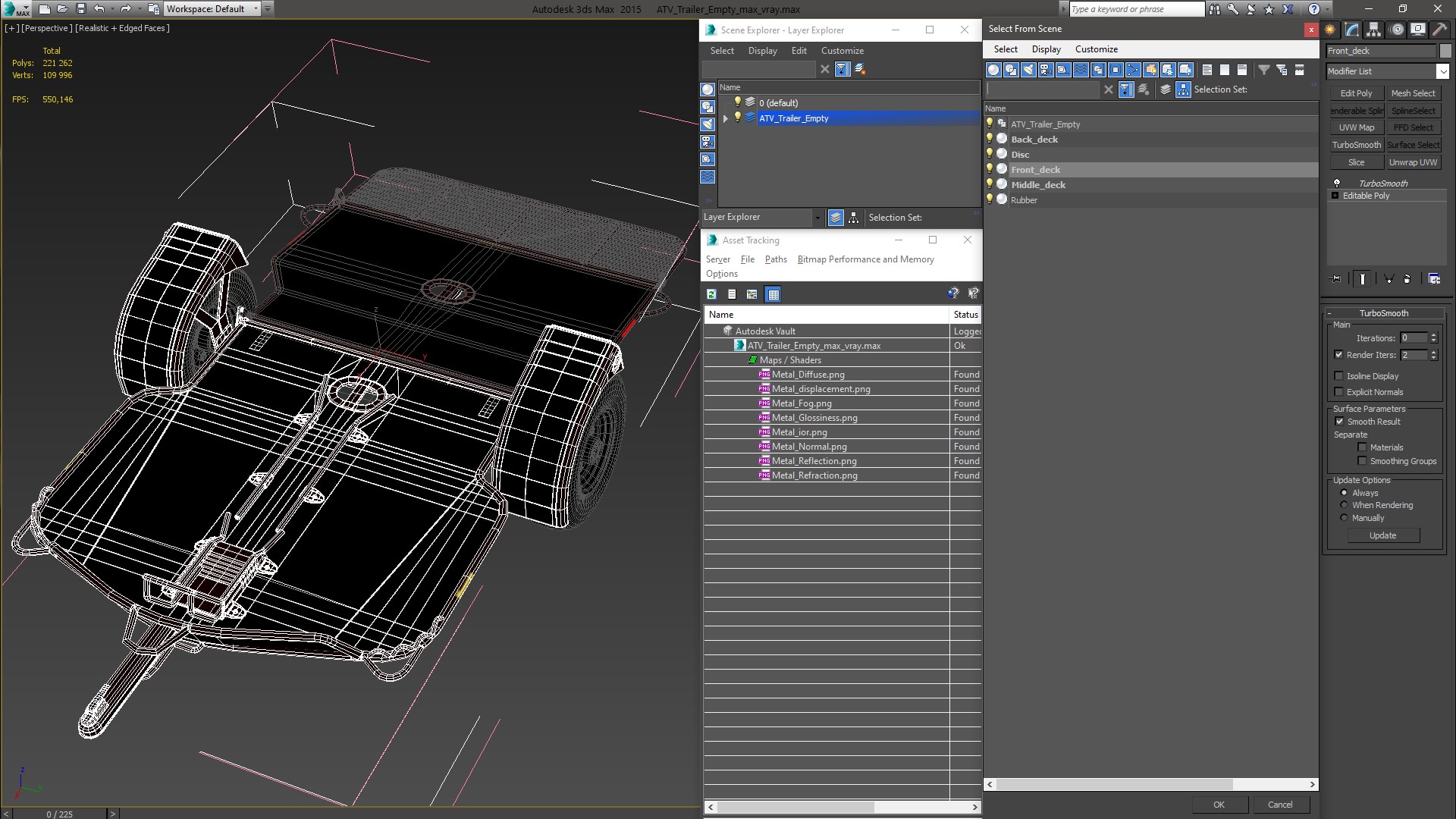 ATV Trailer Empty 3D