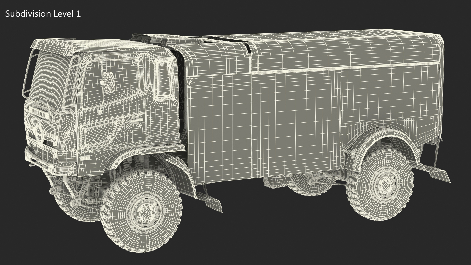 Dakar Truck Hino Lights On Rigged for Maya 3D