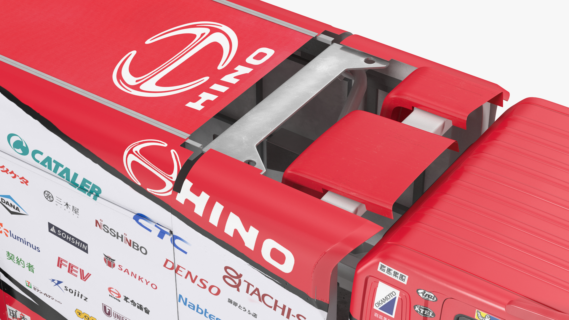 3D Dakar Truck Hino Lights On Rigged model