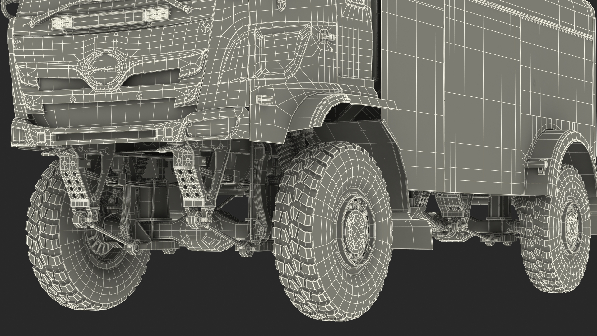 Dakar Truck Hino Lights On Rigged for Maya 3D