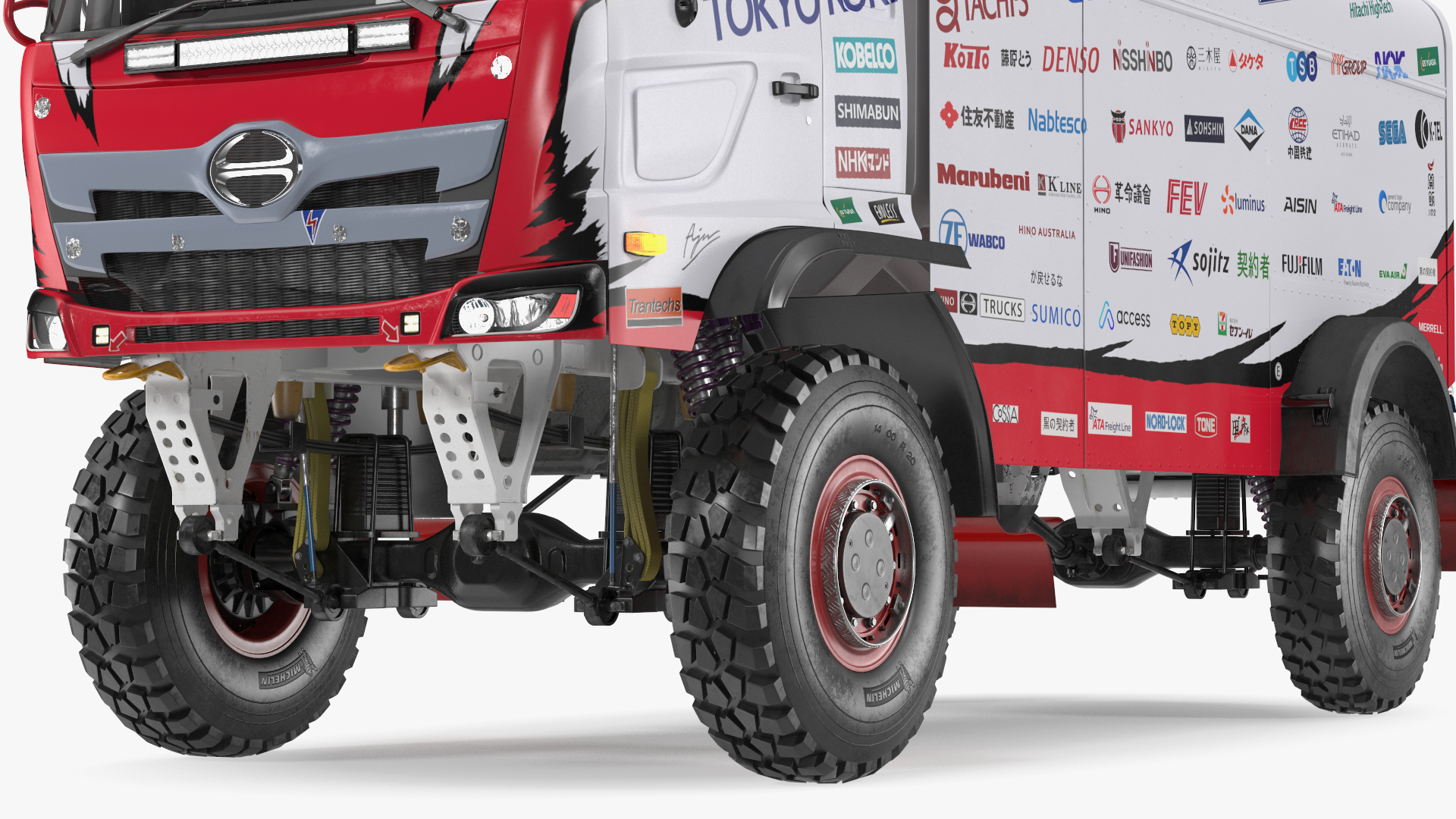 Dakar Truck Hino Lights On Rigged for Maya 3D