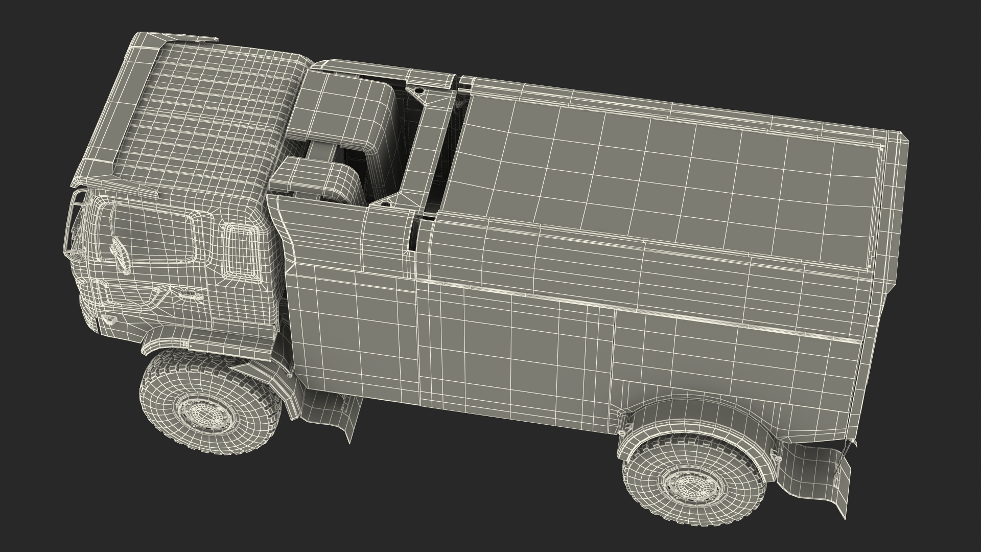 Dakar Truck Hino Lights On Rigged for Maya 3D