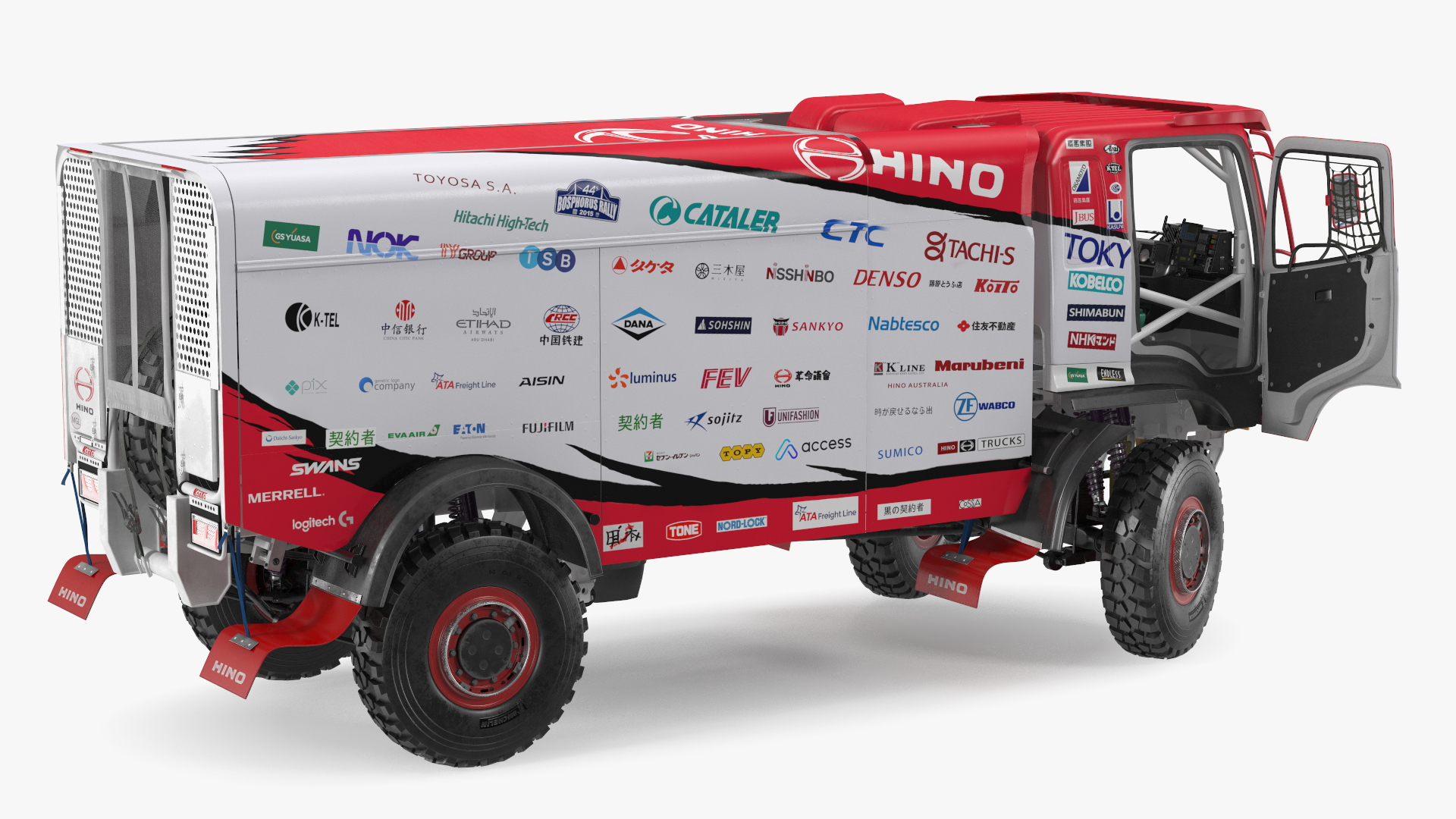 Dakar Truck Hino Lights On Rigged for Maya 3D