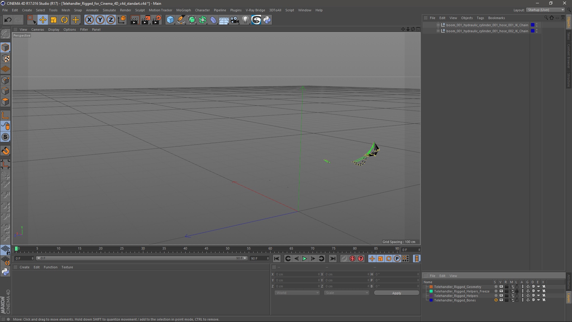 Telehandler Rigged for Cinema 4D 3D