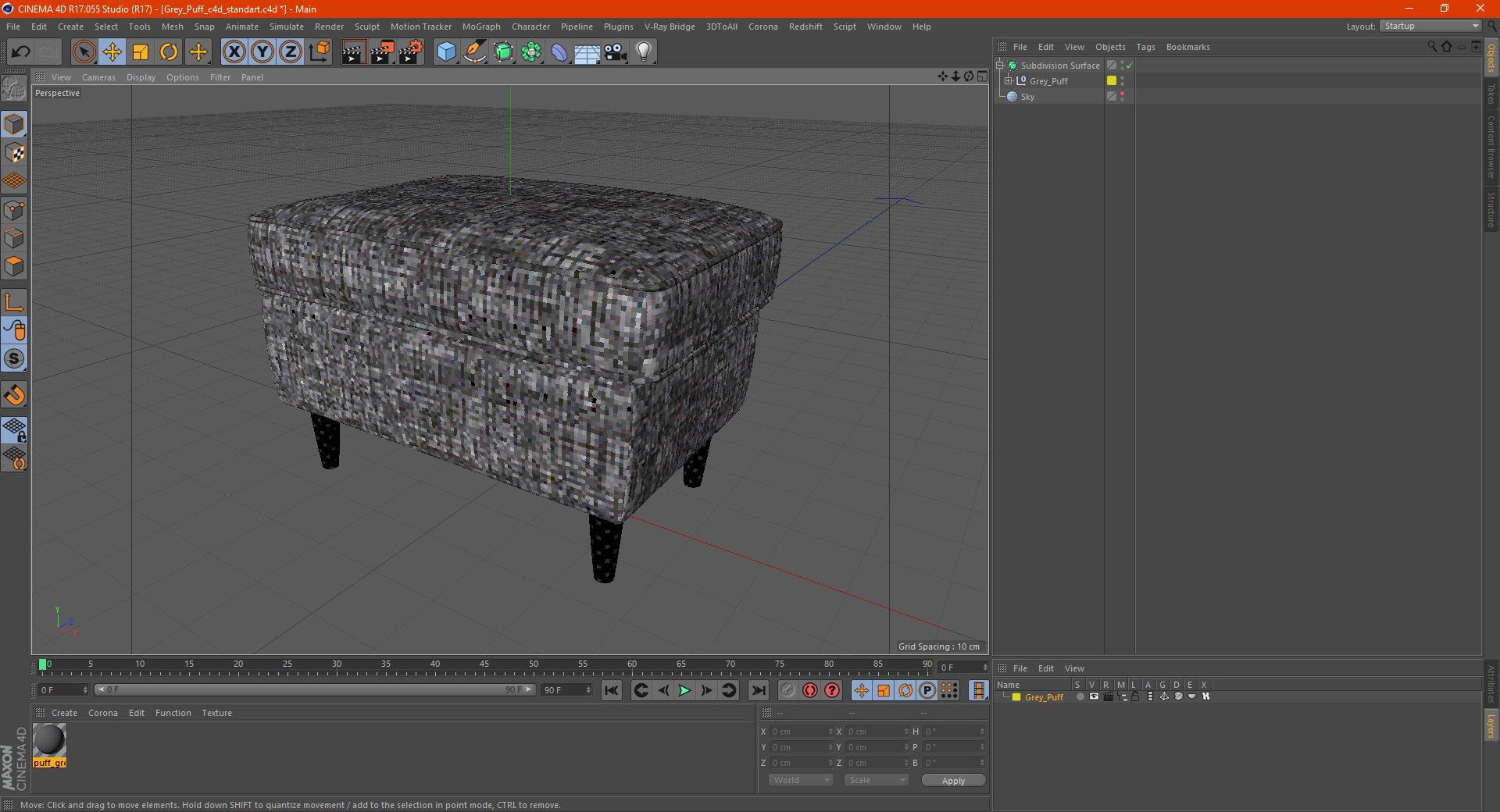 Grey Puff 3D model