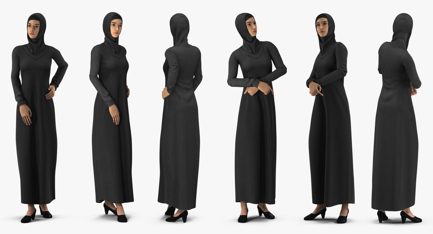 3D Arab Young Women Rigged model